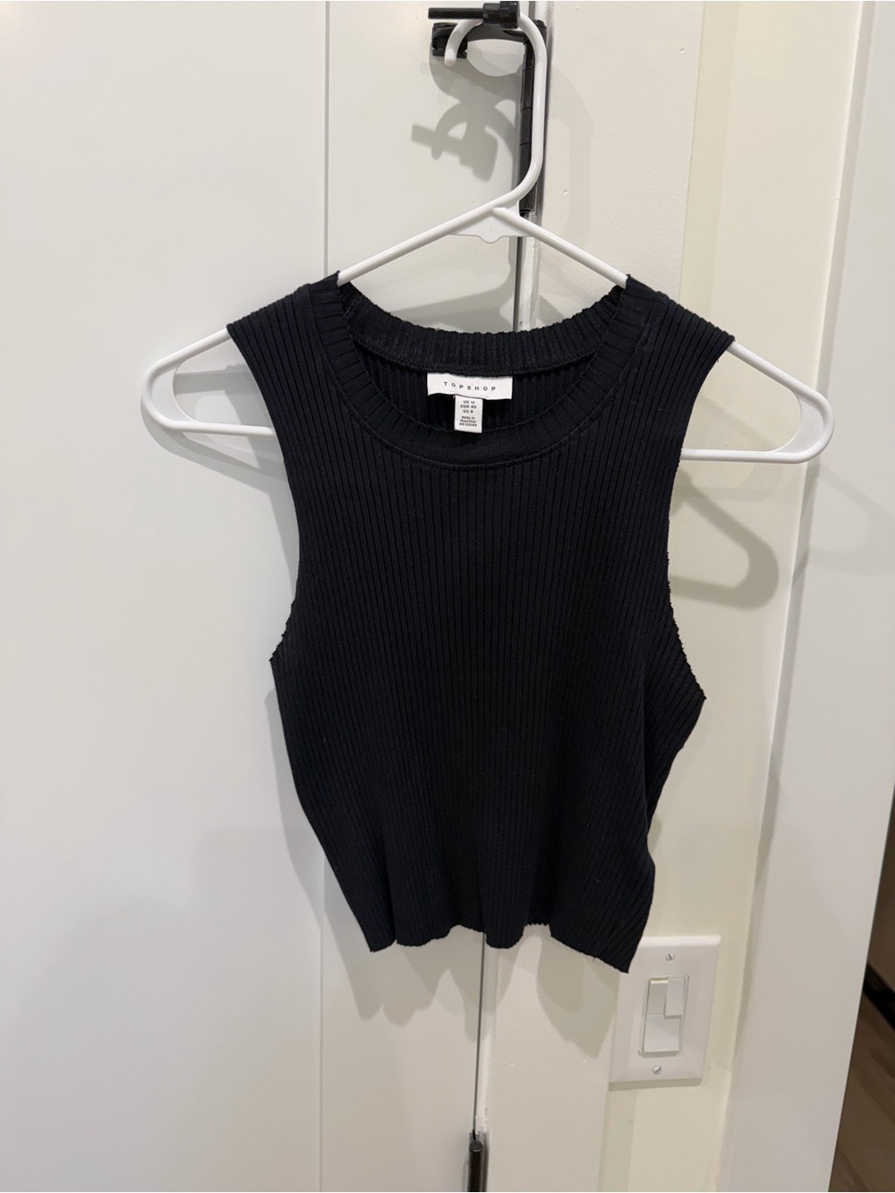 Topshop Black Ribbed Tank Top